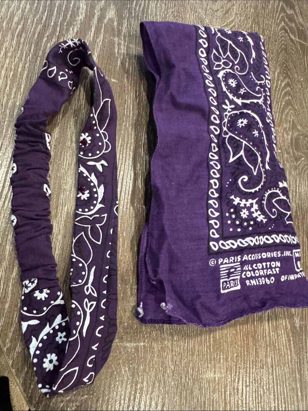 Purple Paisley Bandana Headwrap Set